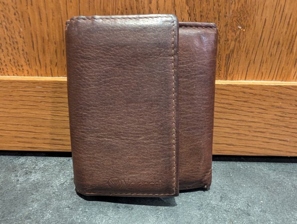 Valenchi Genuine Soft Brown Leather Trifold Wallet Men's